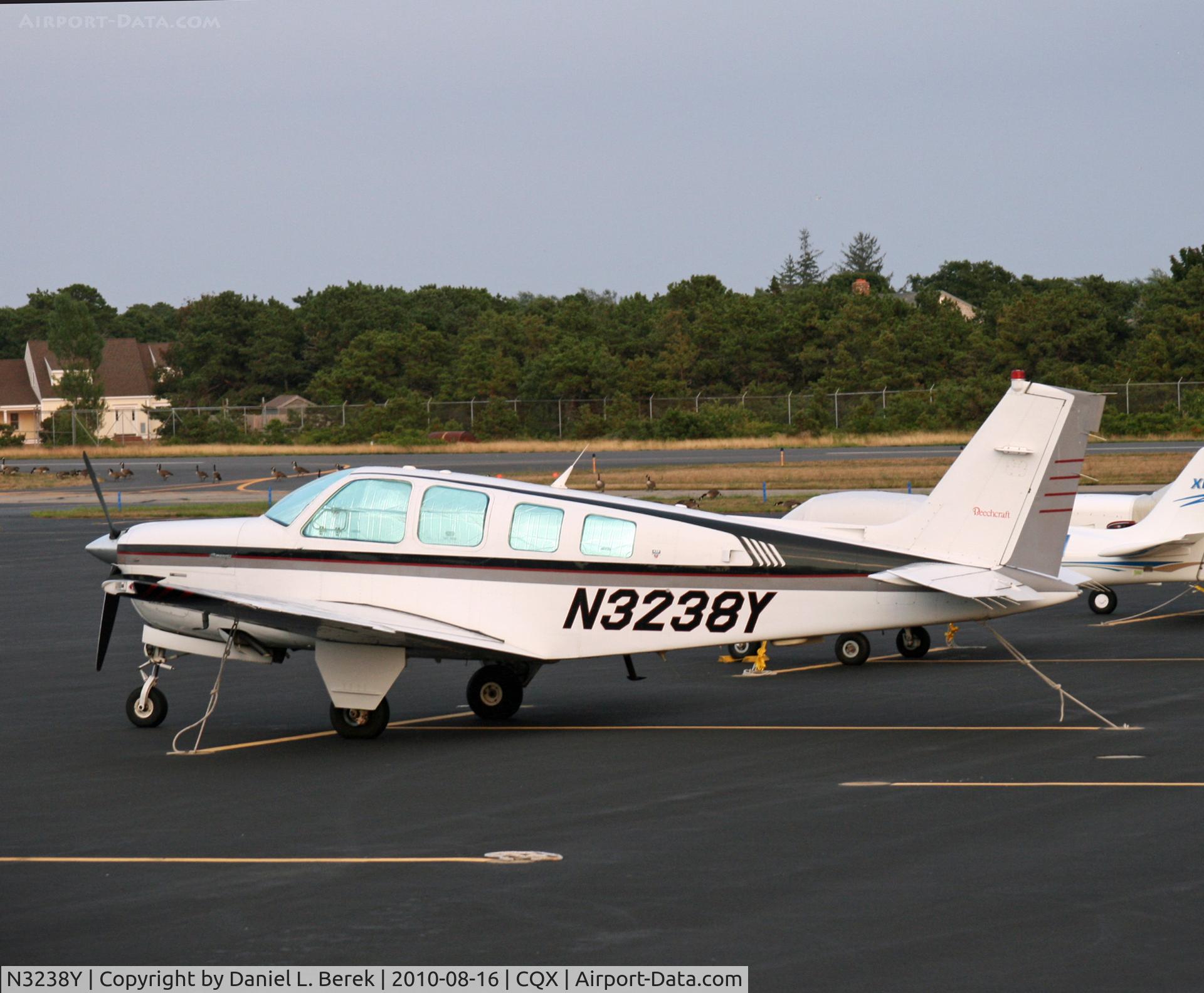 N3238Y, 1995 Beech A36 Bonanza 36 C/N E-2938, Handsome 1995 Bonanza at Chatham Muni Airport, Cape Cod, MA
