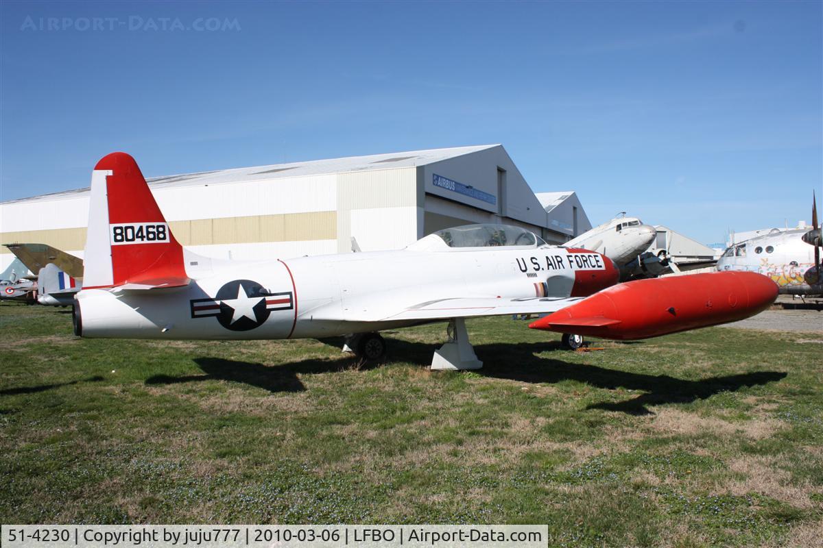51-4230, 1951 Lockheed T-33A Shooting Star C/N 580-5524, on display at Ailes Anciennes Toulouse whis falce numer 80468, ex Feench air force