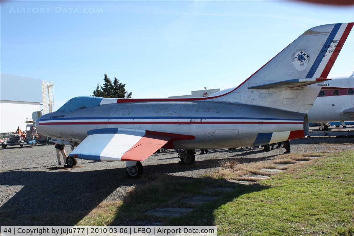 44, Dassault Mystere IVA C/N 44, on display at Ailes Anciennes Toulouse