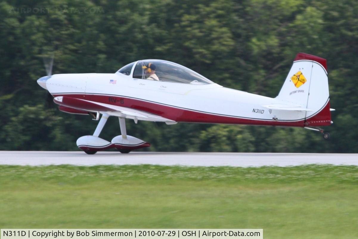 N311D, 2005 Vans RV-8 C/N 81159, Departing Airventure 2010 - Oshkosh, Wisconsin