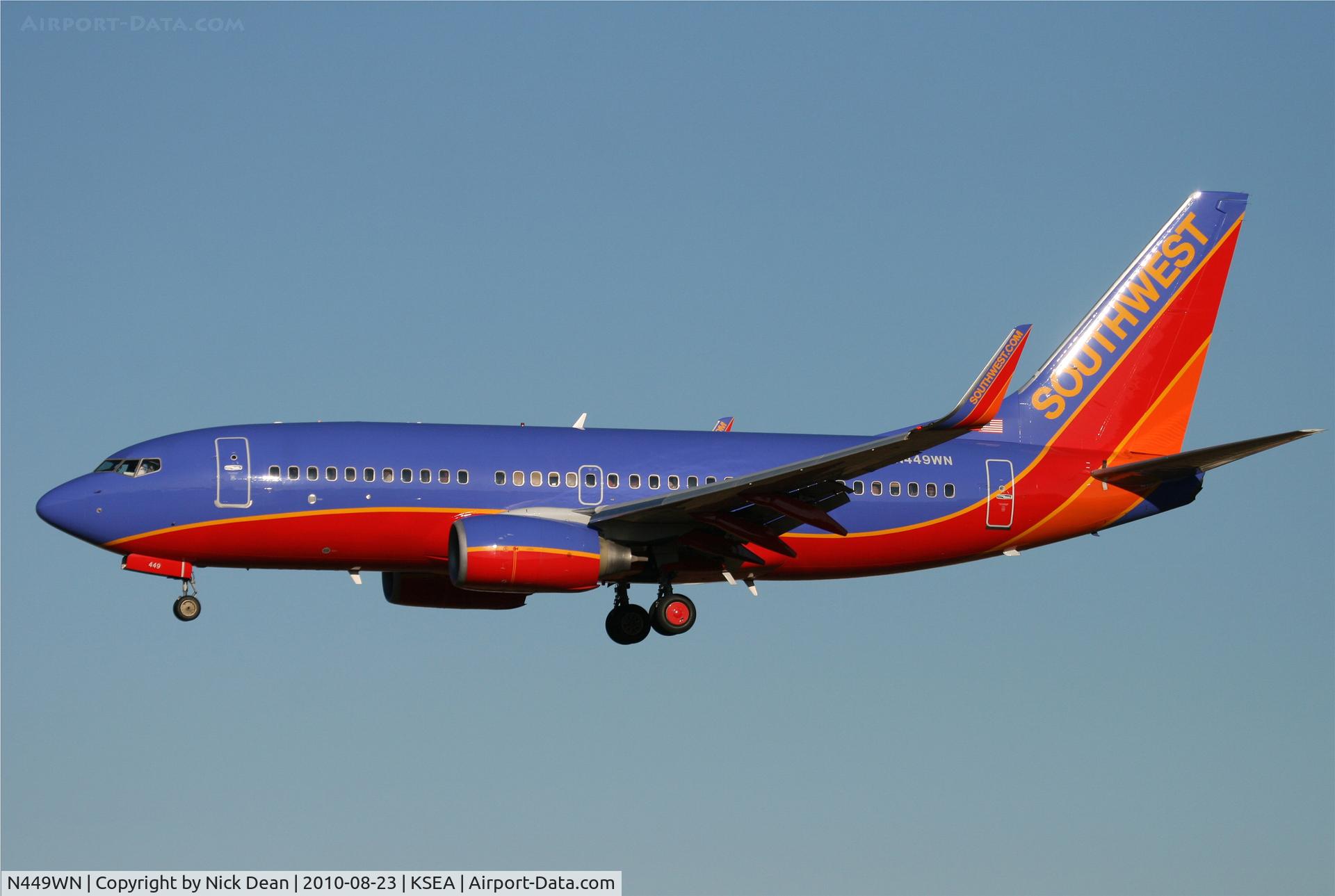 N449WN, 2003 Boeing 737-7H4 C/N 32469, KSEA