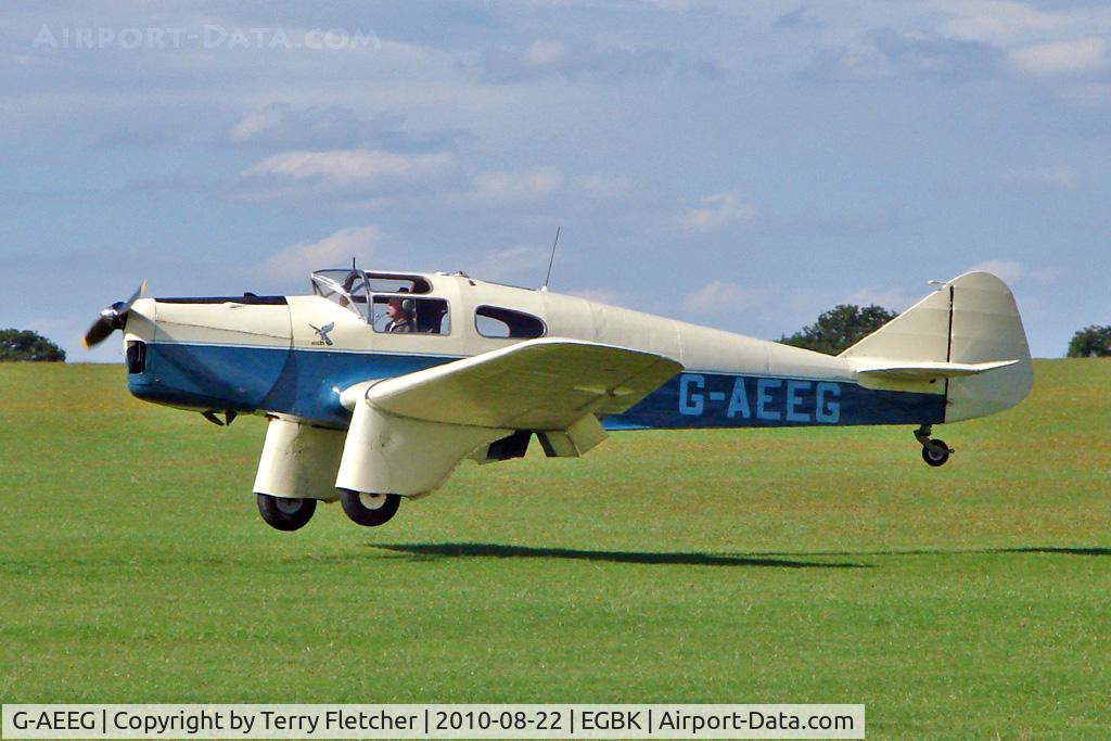G-AEEG, 1936 Miles M-3A Falcon Major C/N 216, 1936 Phillips And Powis Aircraft Ltd MILES M3A FALCON, c/n: 216 displaying at 2010 Sywell Airshow