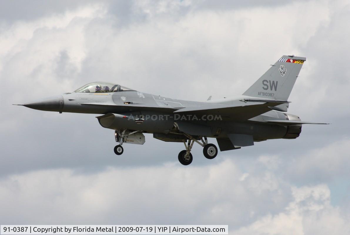 91-0387, 1991 General Dynamics F-16CM Fighting Falcon C/N CC-85, F-16C