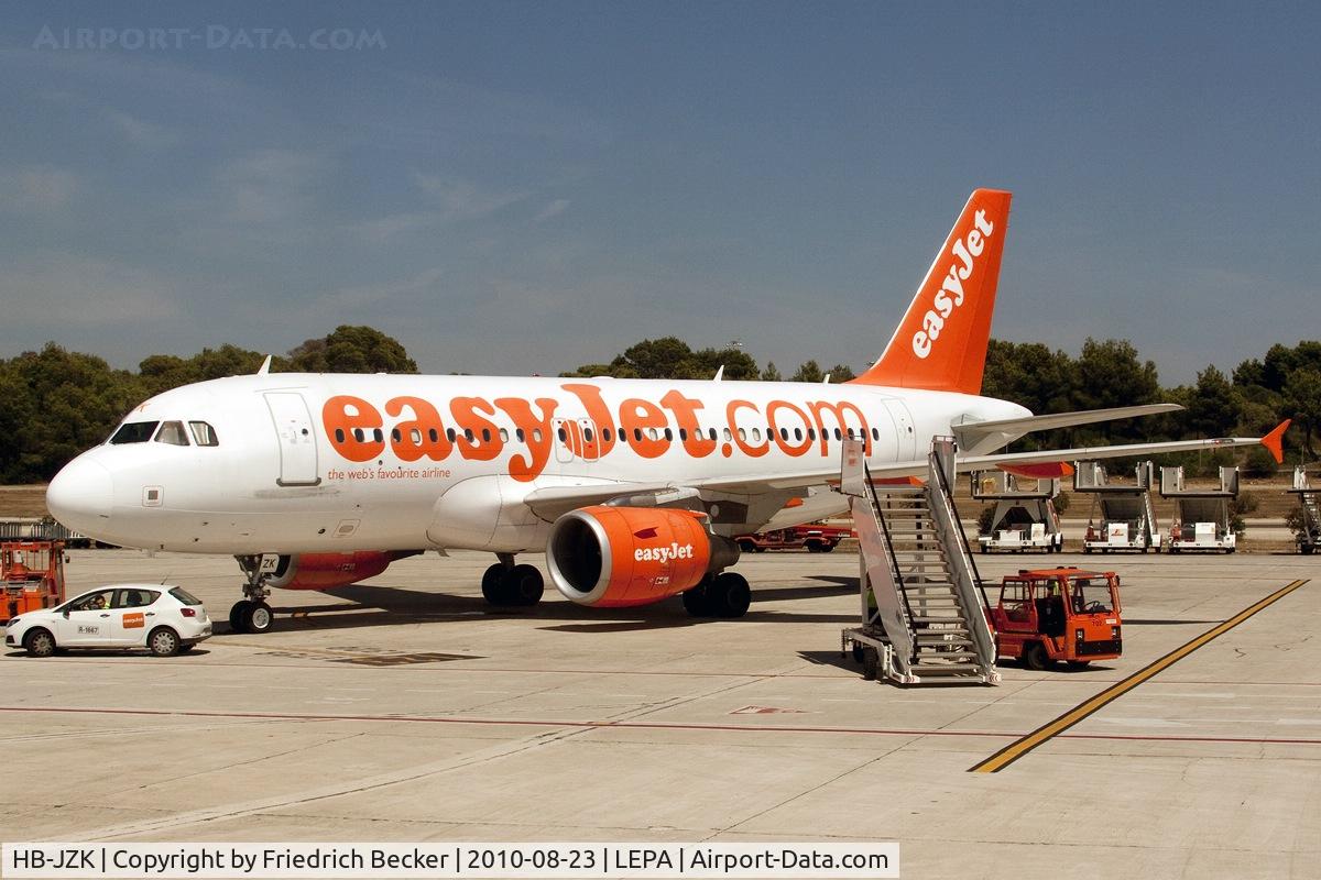 HB-JZK, 2004 Airbus A319-111 C/N 2319, parked at Palma de Mallorca