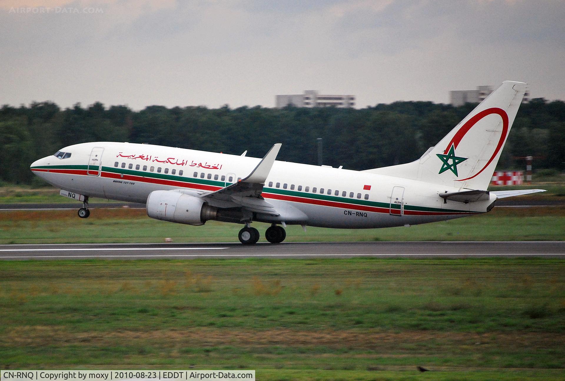 CN-RNQ, 2000 Boeing 737-7B6 C/N 28985, Royal Air Maroc Boeing 737-7B6 departing Berlin-Tegel.