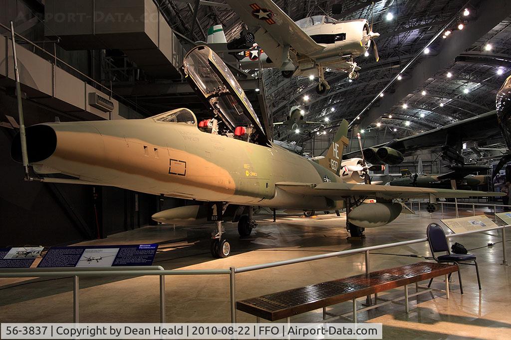 56-3837, 1958 North American F-100F Super Sabre C/N 243-113, North American F-100F 56-03837 on display at the National Museum of the US Air Force in Dayton, OH.