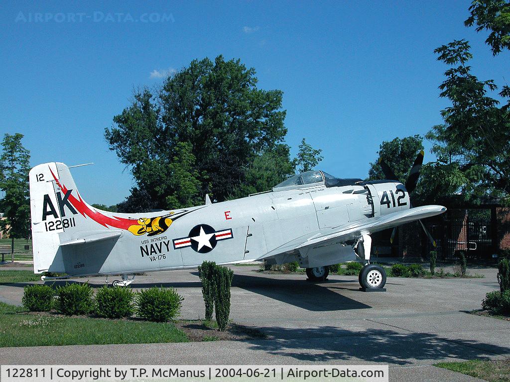 122811, Douglas A-1E Skyraider C/N 6933, A/C displaying the markings of VA-176 has been restored and on display at the Philadelphia Naval Air Supply Depot.