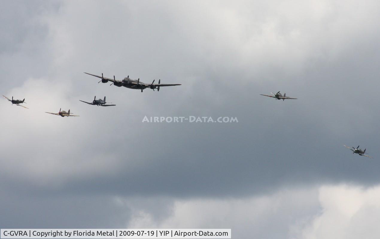 C-GVRA, 1945 Victory Aircraft Avro 683 Lancaster BX C/N FM 213 (3414), Lancaster in formation with other RAF painted warbirds