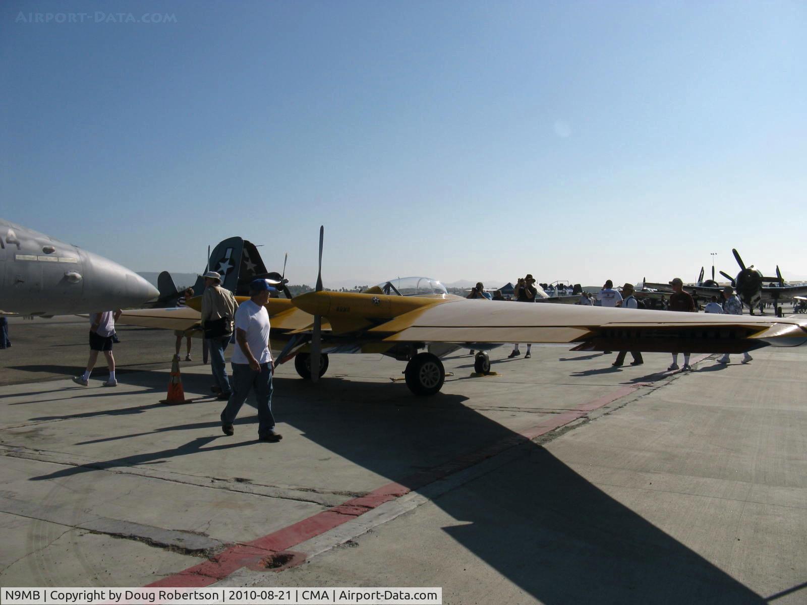 N9MB, 1945 Northrop N9M C/N 04, 1945 Northrop N-9M FLYING WING, two Franklin XO-540-7 pushers, 300 Hp each, NACA 65-019 airfoil, two tandem seats