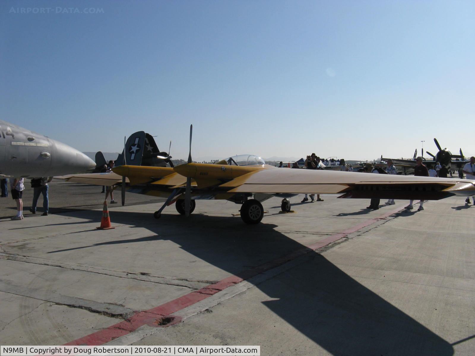 N9MB, 1945 Northrop N9M C/N 04, 1945 Northrop N-9M FLYING WING, two Franklin XO-540-7 pushers, 300 Hp each, NACA 65-019 airfoil, two tandem seats