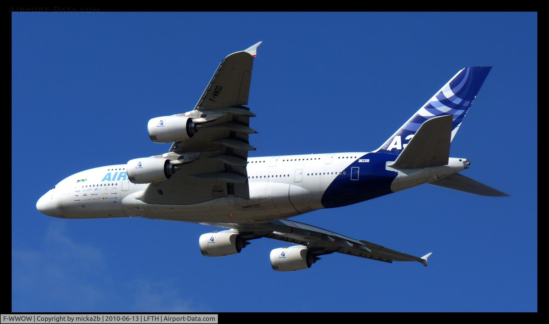 F-WWOW, 2005 Airbus A380-841 C/N 001, In flight.