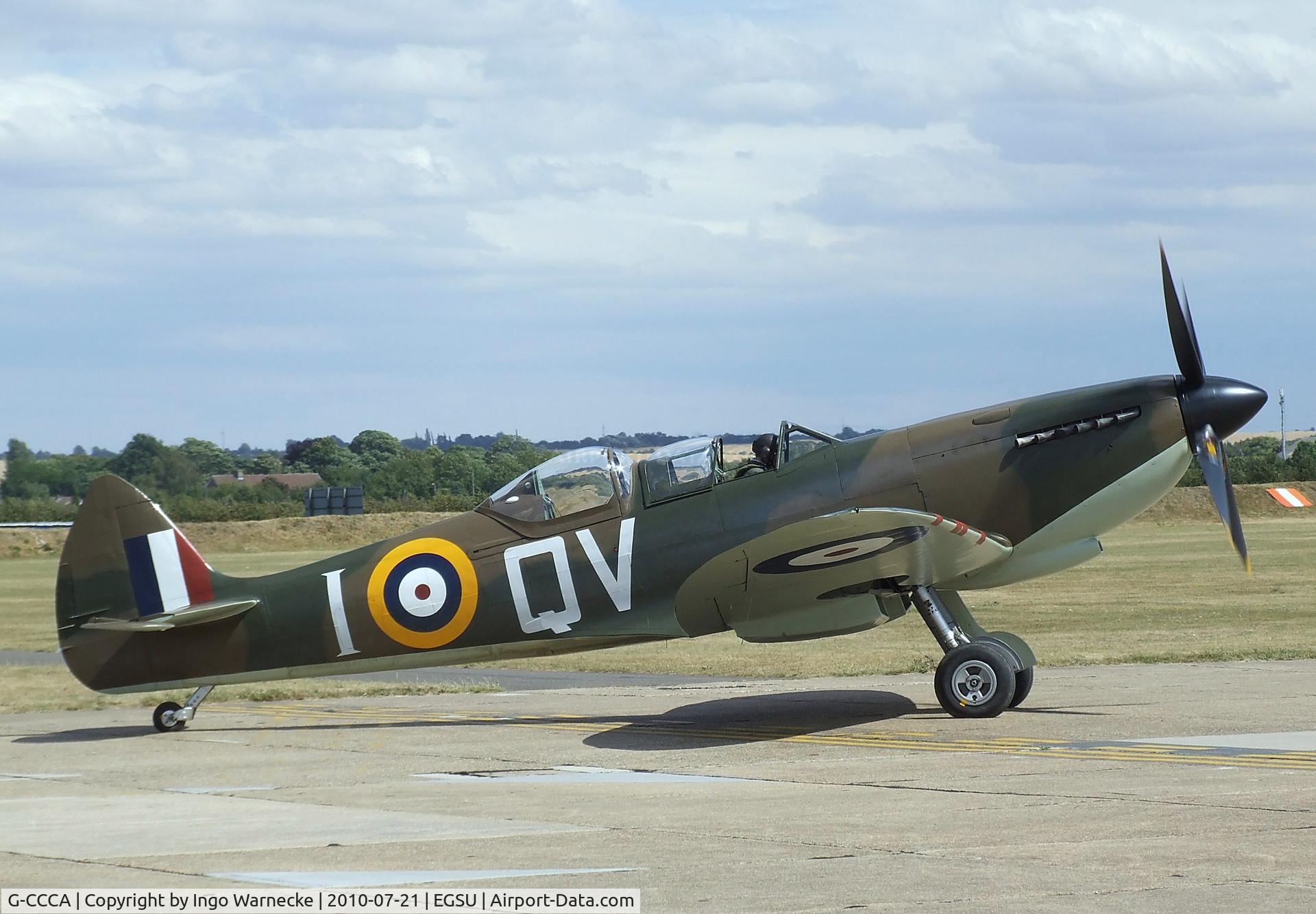 G-CCCA, 1944 Supermarine 509 Spitfire TR.IXc C/N CBAF.9590, Supermarine Spirfire IX T at Duxford airfield