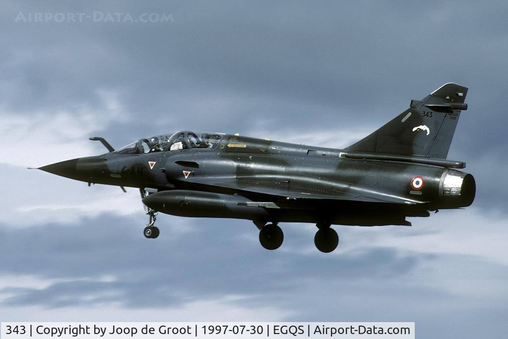 343, Dassault Mirage 2000N C/N 287, A foreign visitor in the north of Scotland. Photographed from the pillbox near the golf course.