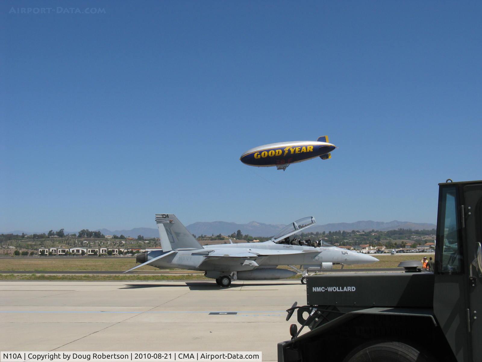 N10A, 1979 Goodyear GZ-20A C/N 4117, 1979 Goodyear GZ-20A BLIMP 'SPIRIT OF AMERICA' low and slow versus fast and furious BuNo 165794 Boeing F/A-18F SUPER HORNET