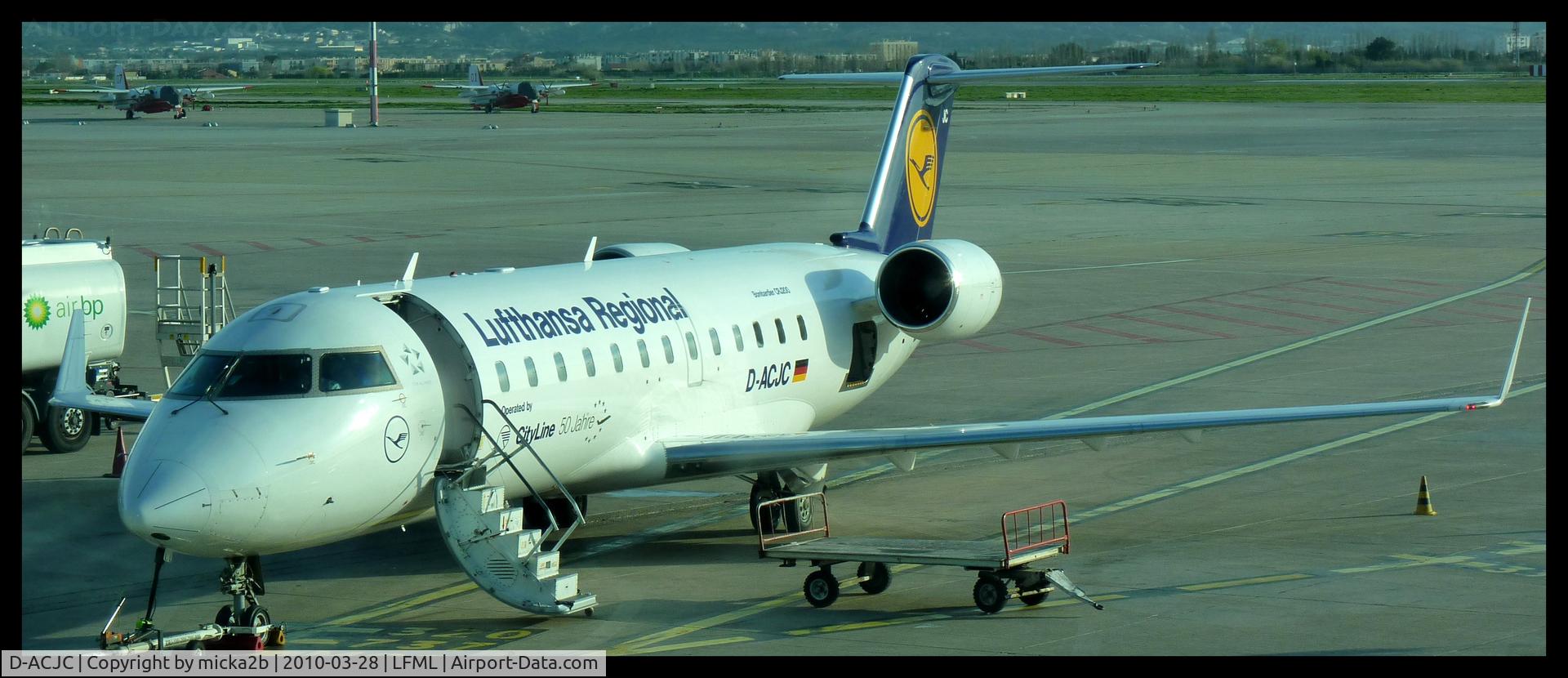D-ACJC, 1996 Canadair CRJ-100LR (CL-600-2B19) C/N 7130, Parked.