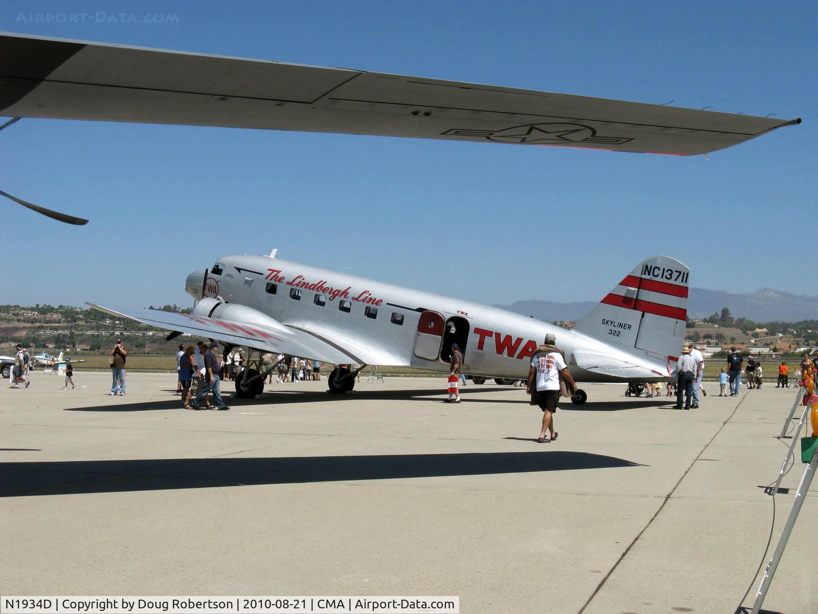 N1934D, 1935 Douglas DC-2-118B C/N 1368, 1935 Douglas DC-2 SKYLINER in TWA livery, two Wright Cyclone 9 R-1820G-2-3&5 760 Hp each