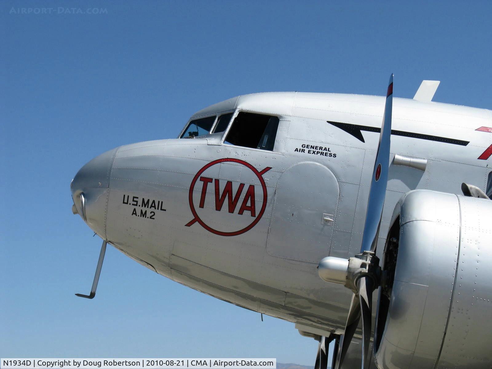 N1934D, 1935 Douglas DC-2-118B C/N 1368, 1935 Douglas DC-2 SKYLINER in TWA livery, two Wright Cyclone 9 R-1820G2-3&5 760 Hp each