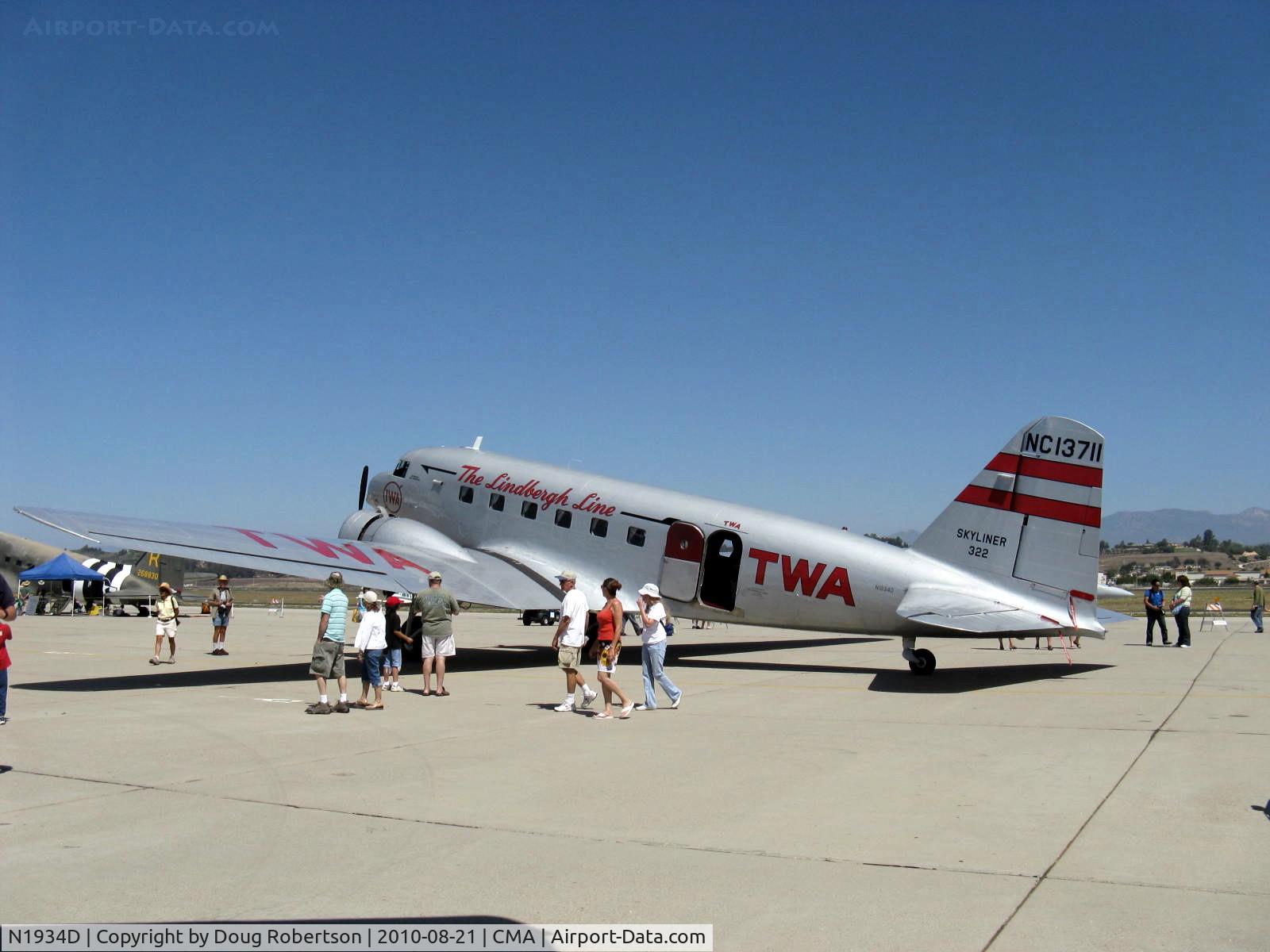 N1934D, 1935 Douglas DC-2-118B C/N 1368, 1935 Douglas DC-2 SKYLINER in TWA livery, two Wright Cyclone 9 R-1820G2-3&5 760 Hp each