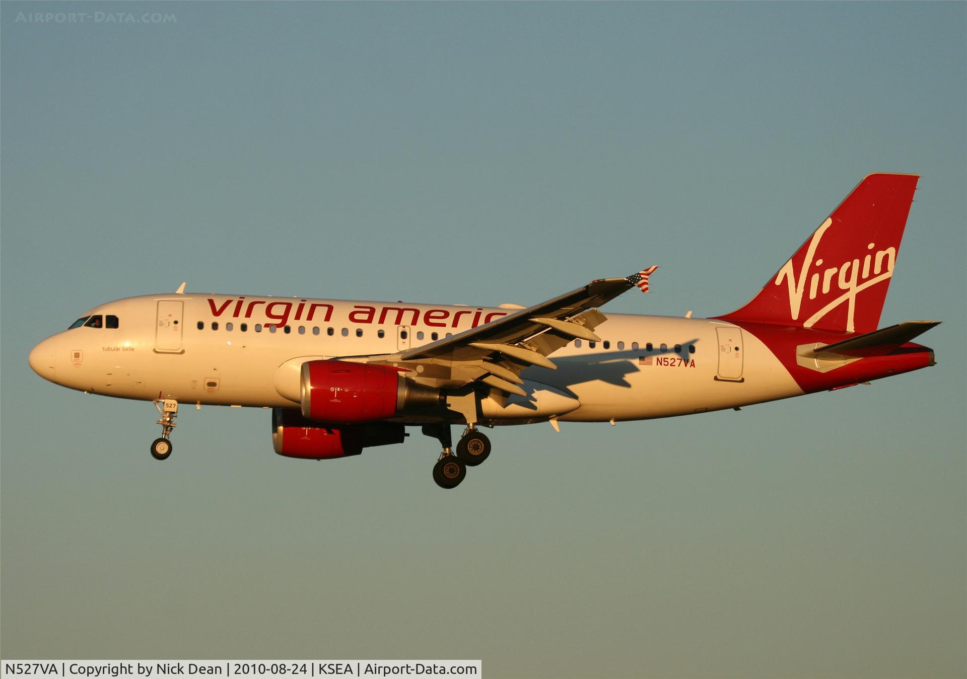 N527VA, 2008 Airbus A319-112 C/N 3417, KSEA
