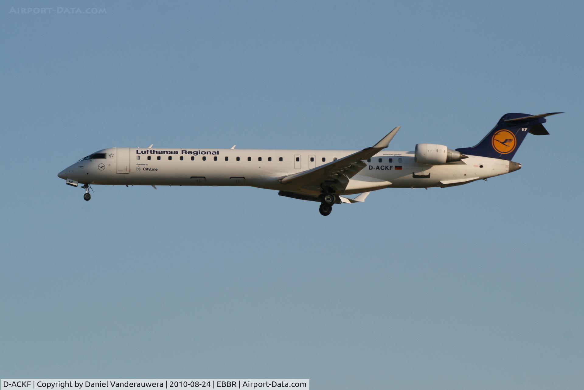 D-ACKF, 2006 Bombardier CRJ-900LR (CL-600-2D24) C/N 15083, Early arrival of flight LH4600 to RWY 25L