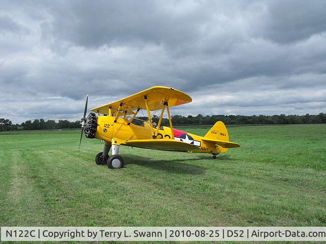 N122C, 1942 Boeing N2S-5 C/N 75-8648, Parked in the grass at Geneseo..