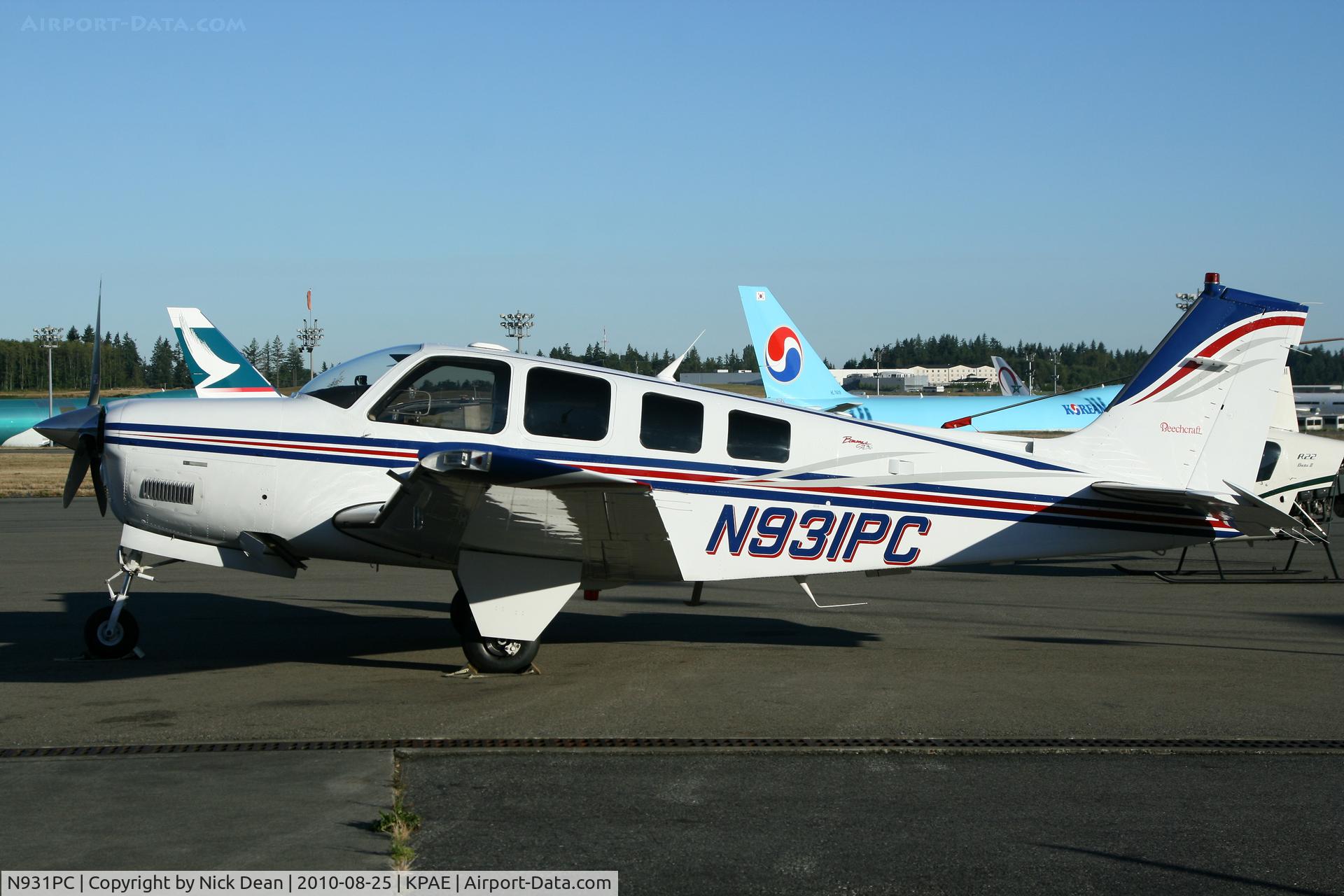 N931PC, 2002 Raytheon Aircraft Company A36 Bonanza C/N E-3446, KPAE
