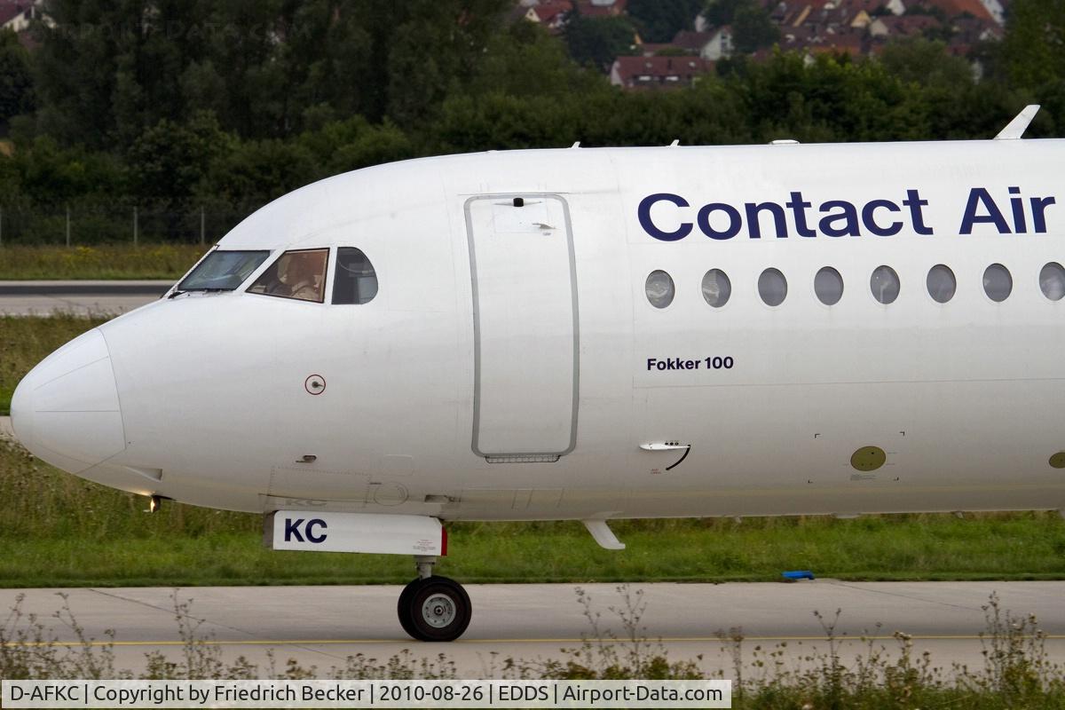 D-AFKC, 1996 Fokker 100 (F-28-0100) C/N 11496, taxying to the active