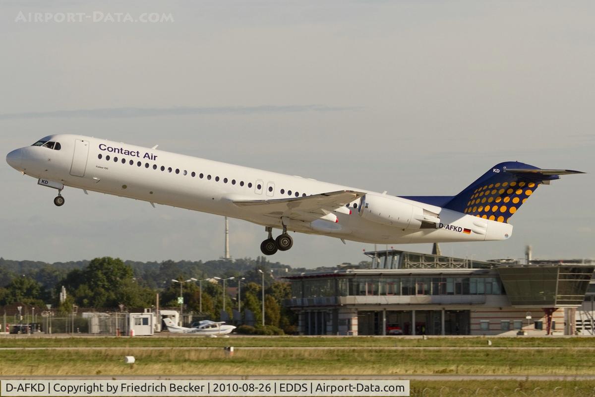 D-AFKD, 1994 Fokker 100 (F-28-0100) C/N 11500, westbound departure