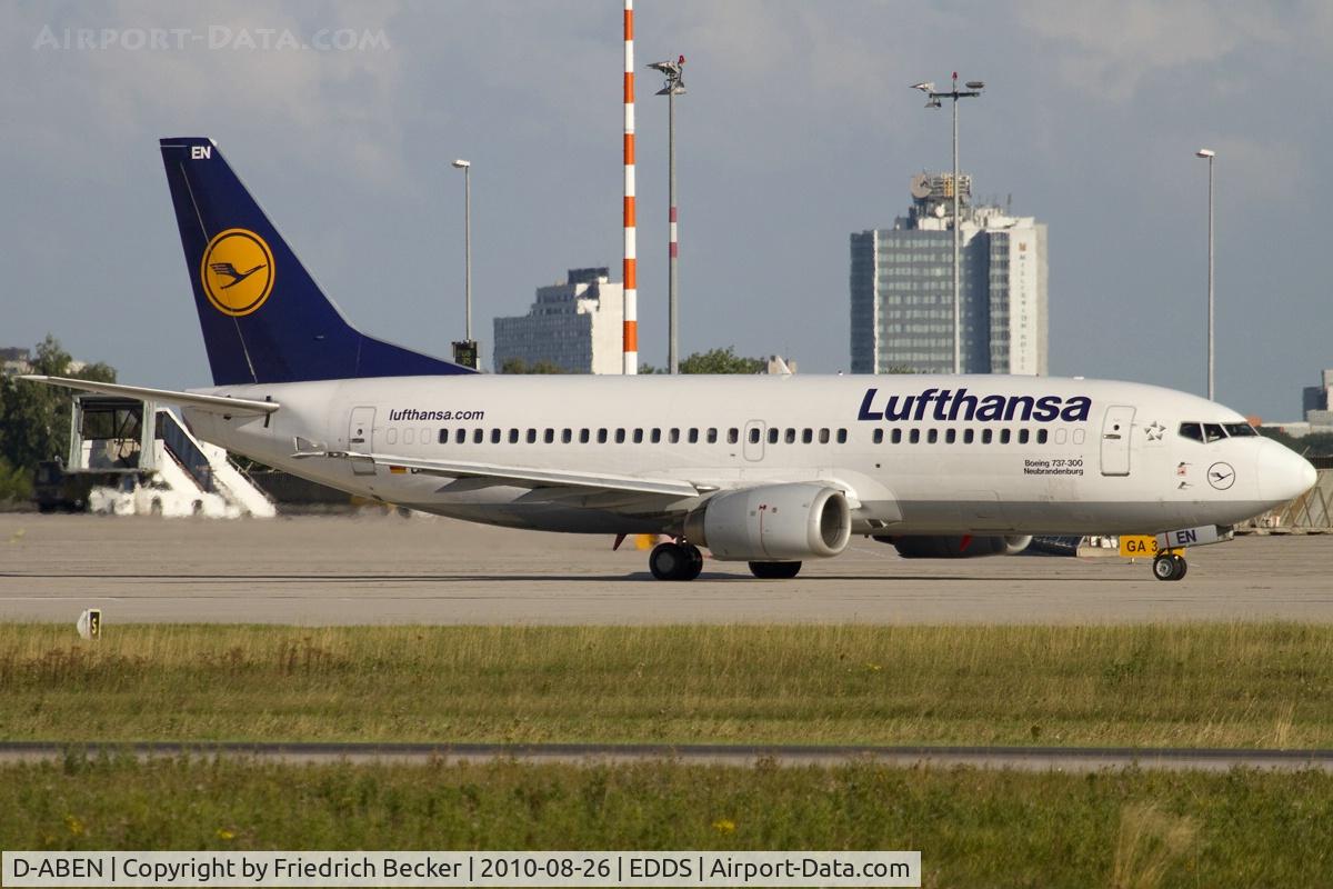D-ABEN, 1991 Boeing 737-330 C/N 26428, taxying to the active