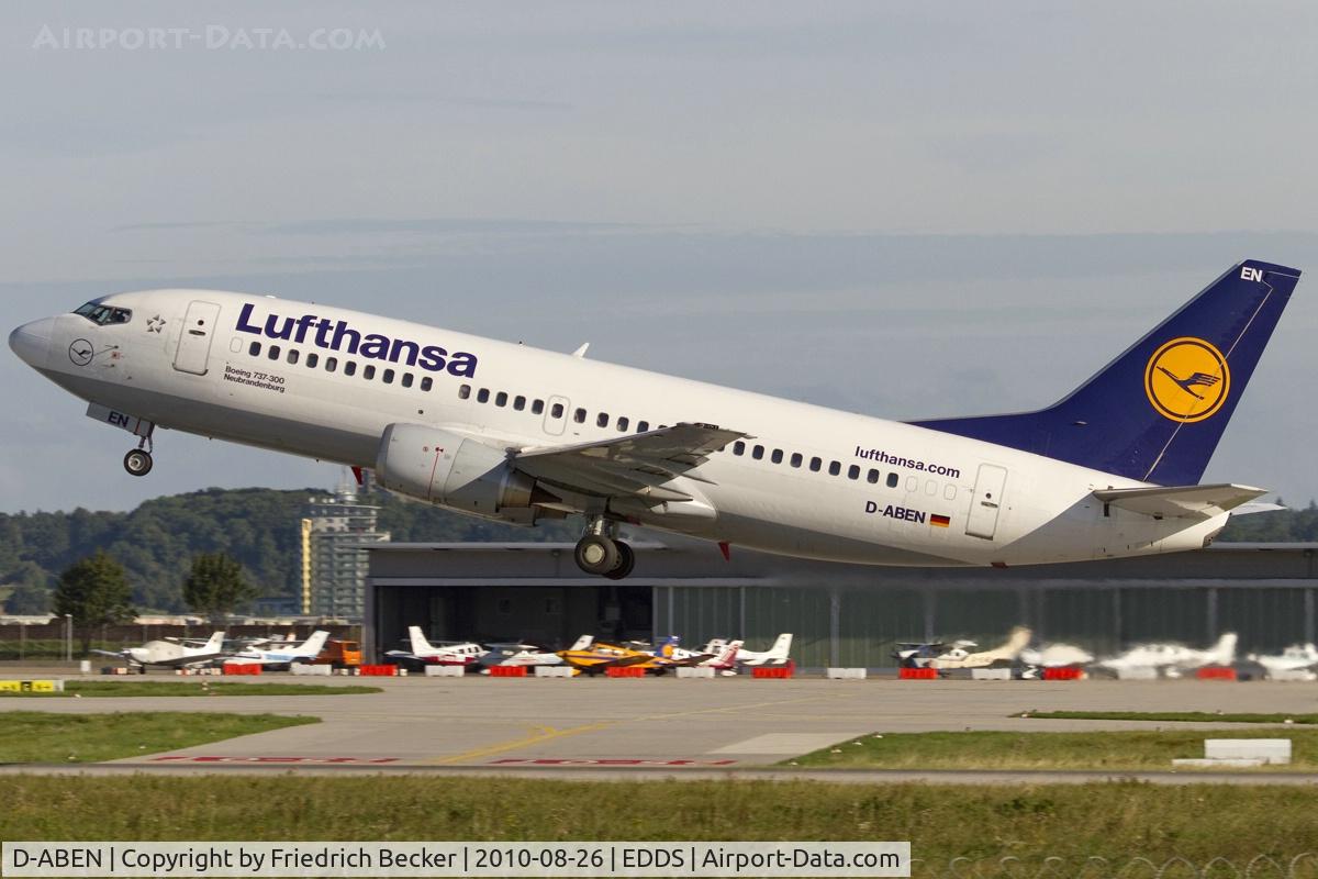 D-ABEN, 1991 Boeing 737-330 C/N 26428, westbound departure