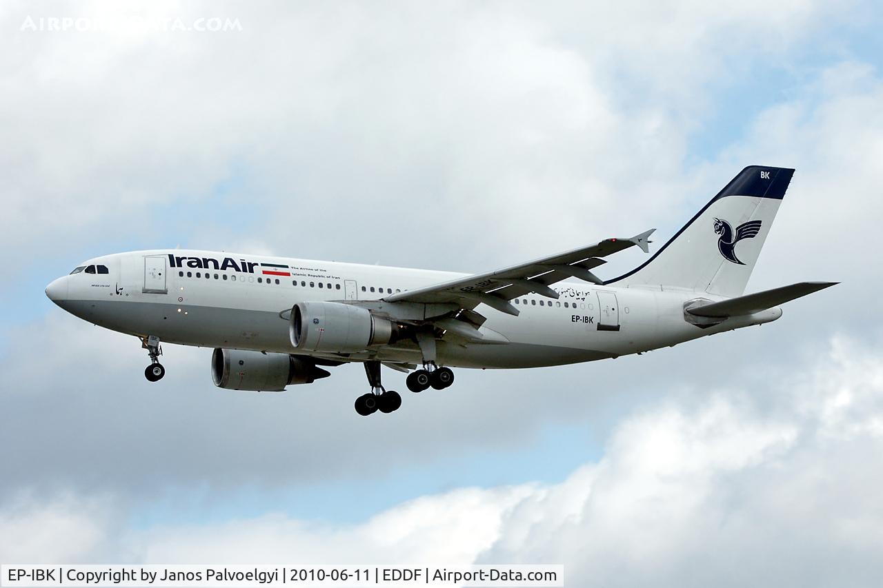 EP-IBK, 1993 Airbus A310-304 C/N 671, Iran Air Airbus A310-304 to approach on RWY25L in FRA/EDDF