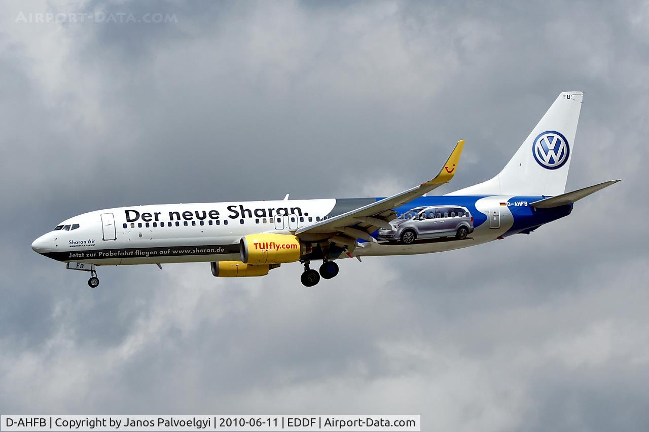 D-AHFB, 1997 Boeing 737-8K5 C/N 27982, TUIfly Boeing B737-8K5 with VW stickers