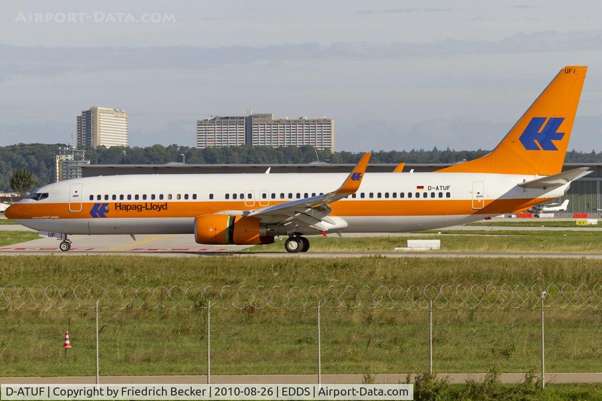 D-ATUF, 2006 Boeing 737-8K5 C/N 34687, decelerating after touchdown