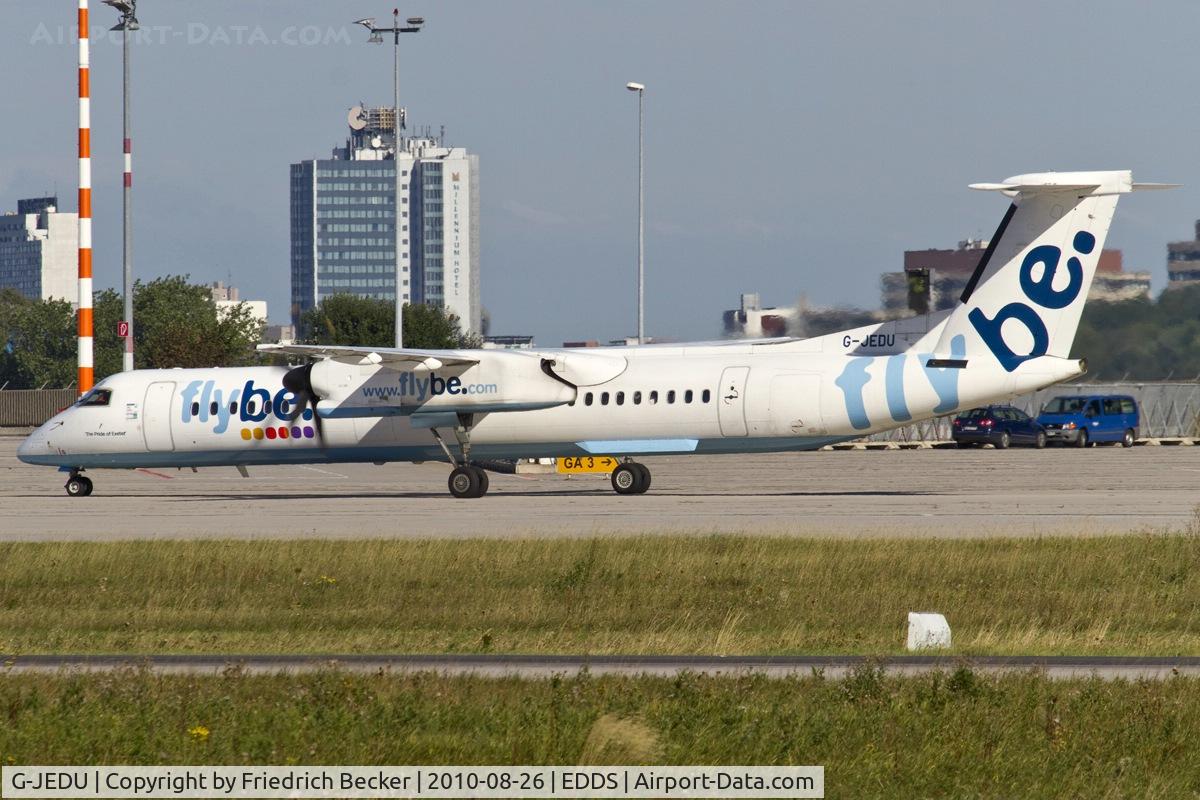 G-JEDU, 2004 De Havilland Canada DHC-8-402Q Dash 8 C/N 4089, taxying to the gate