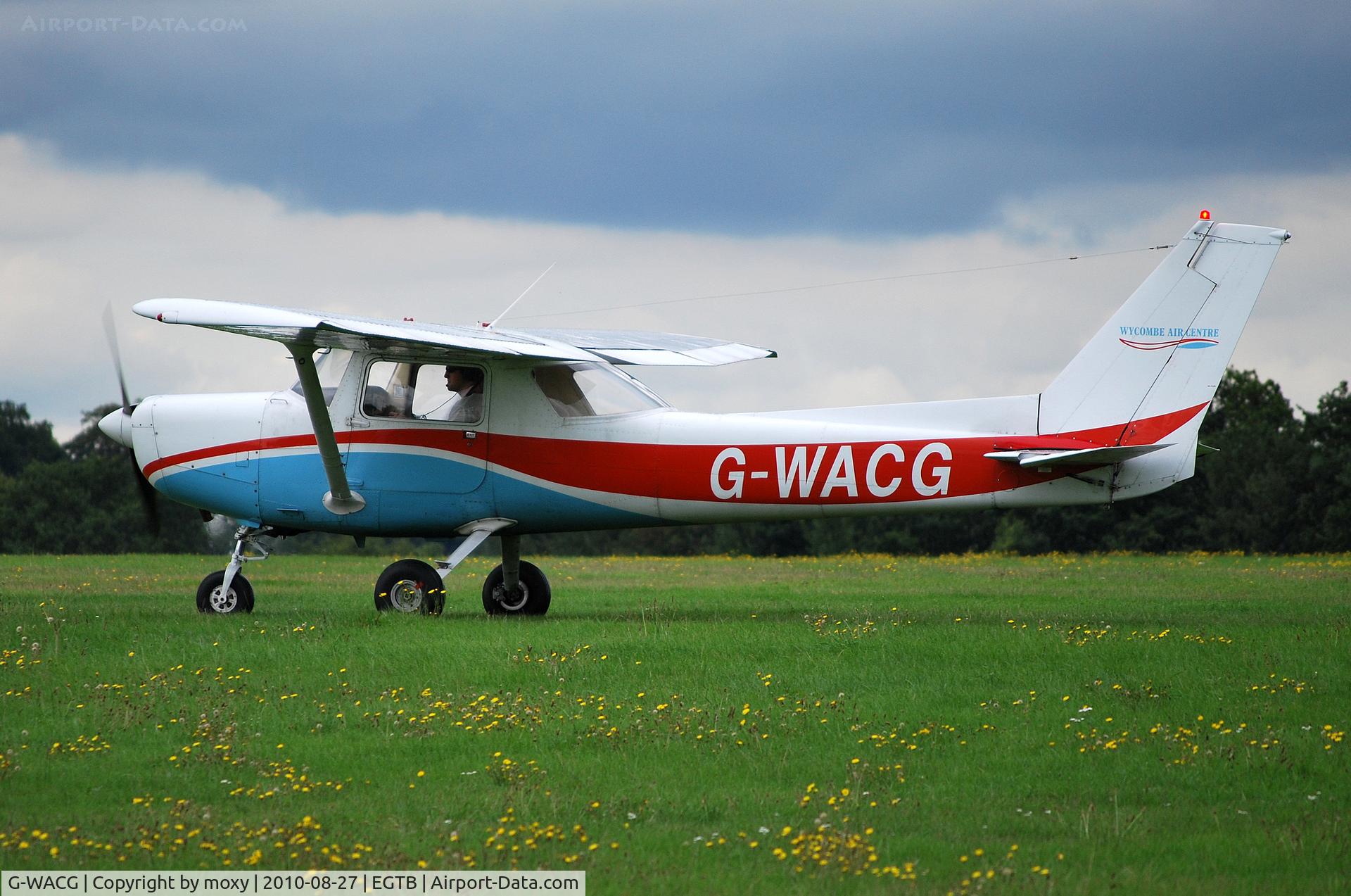 G-WACG, 1982 Cessna 152 C/N 152-85536, Cessna 152 Ex ZS-KXY at Wycombe Air Park. Sadly on the 17th November 2017 this aicraft collided with Gimbal G-JAMM near Aylesbury resulting in four fatalities.