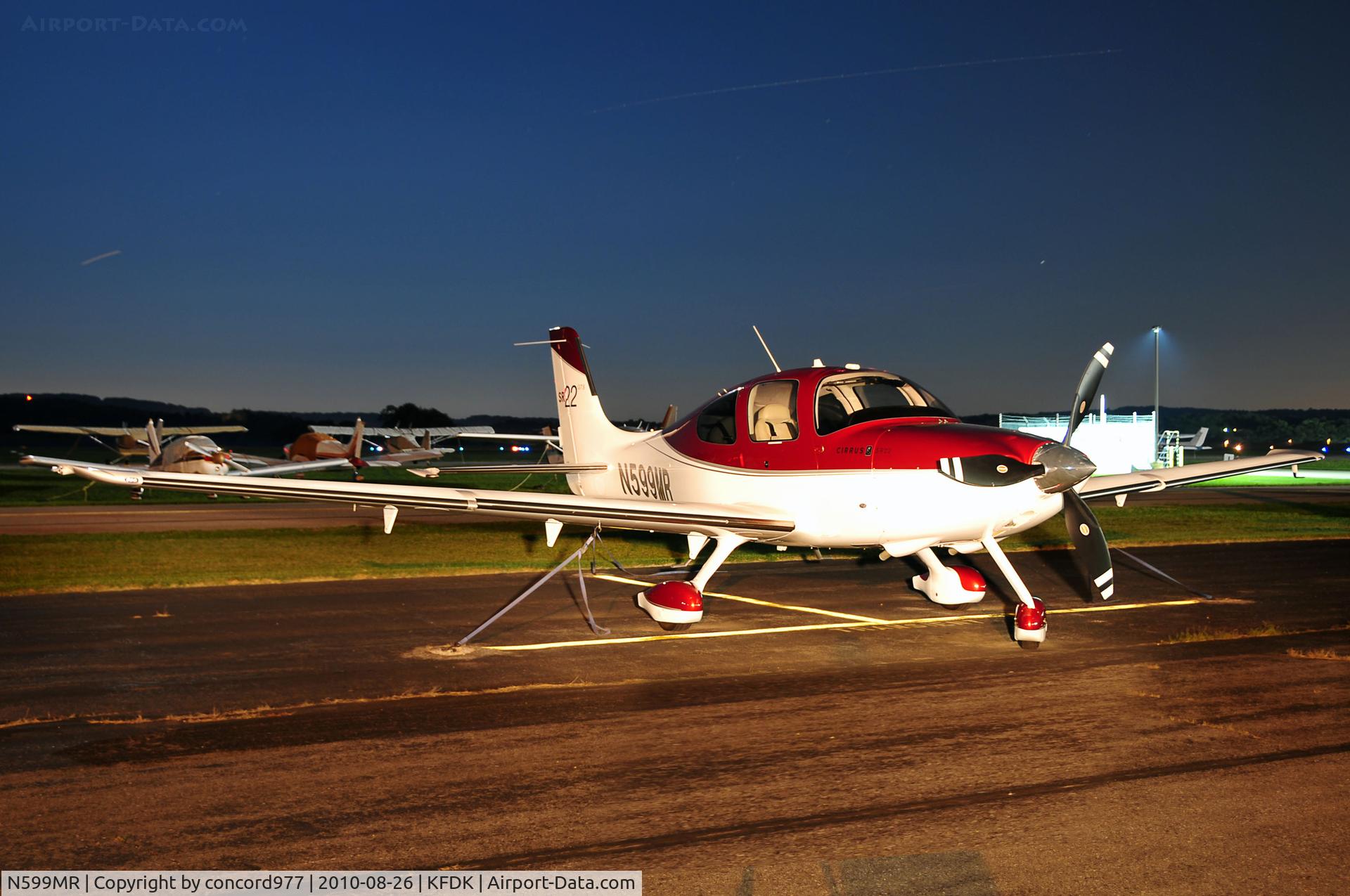 N599MR, Cirrus SR22 C/N 3655, KFDK.  8/26/2010.