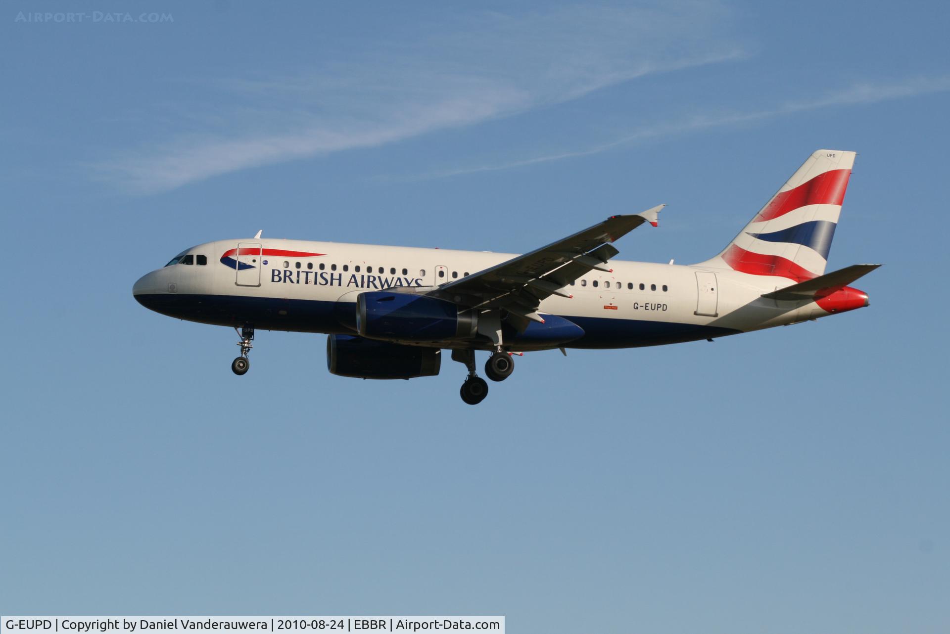 G-EUPD, 1999 Airbus A319-131 C/N 1142, Arrival of flight BA388 to RWY 25L