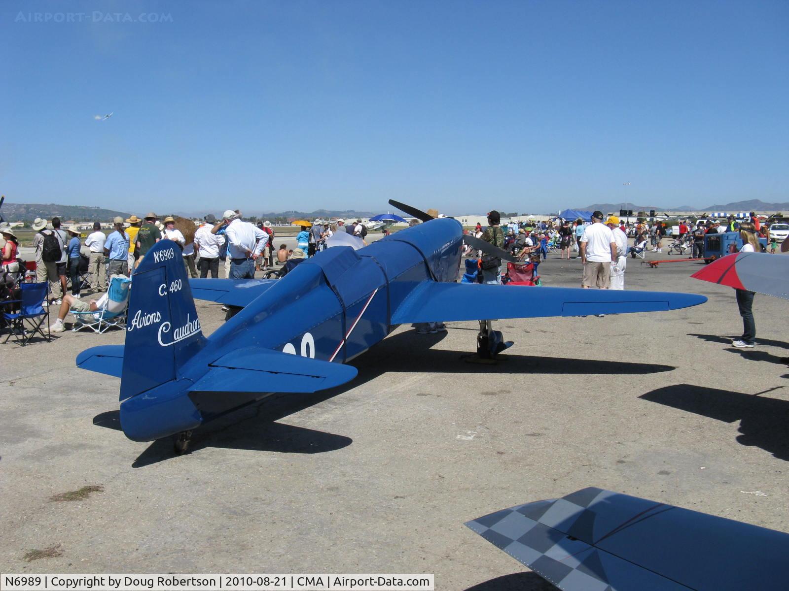 N6989, Caudron C.460 Rafale Replica C/N 100, 2008 Lightsey Societe des avions Caudron C.460 RAFALE (Squall) racer replica, LOM 260 Hp inverted in-line engine, (orig. had Renault 456 of 300 Hp built for 1934 Coupe Deutsche de la Meurthe contest-came in 3rd, 1st place won by C.450)