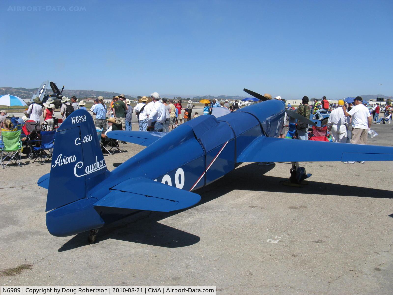 N6989, Caudron C.460 Rafale Replica C/N 100, 2008 Lightsey Societe des avions Caudron C.460 RAFALE (Squall) racer replica, LOM 260 HP inverted in-line engine, (original built in 1934 for Coupe Deutsche de la Meurthe contest). Shown at 2009 Paris Air Show, 2010 Oshkosh. Remarkable re-creation!