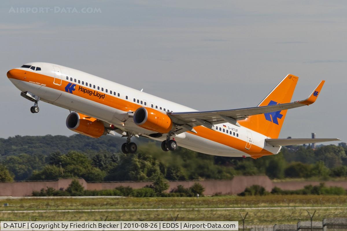 D-ATUF, 2006 Boeing 737-8K5 C/N 34687, departing via RW25