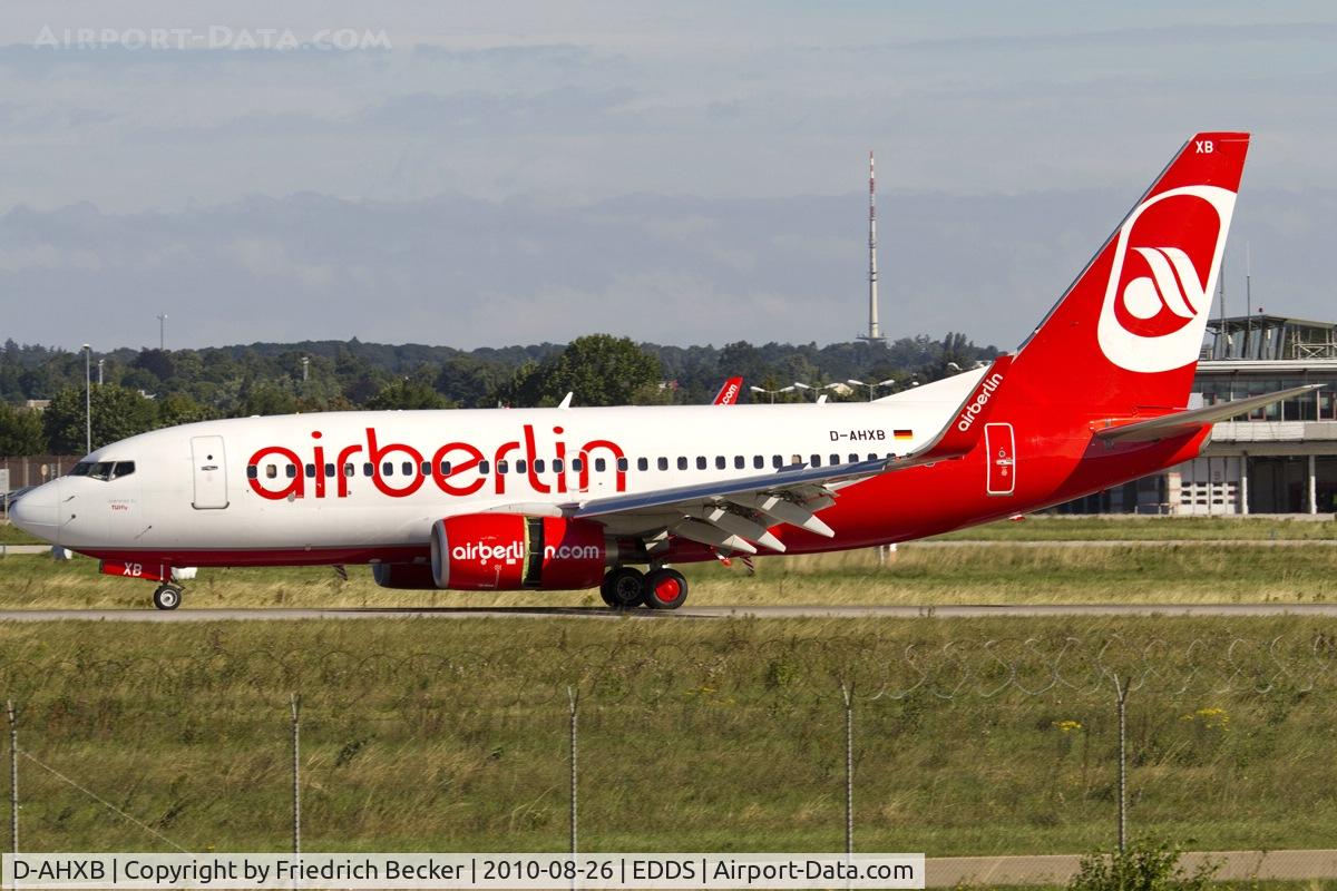 D-AHXB, 2007 Boeing 737-7K5 C/N 30717/2228, decelerating after touchdown