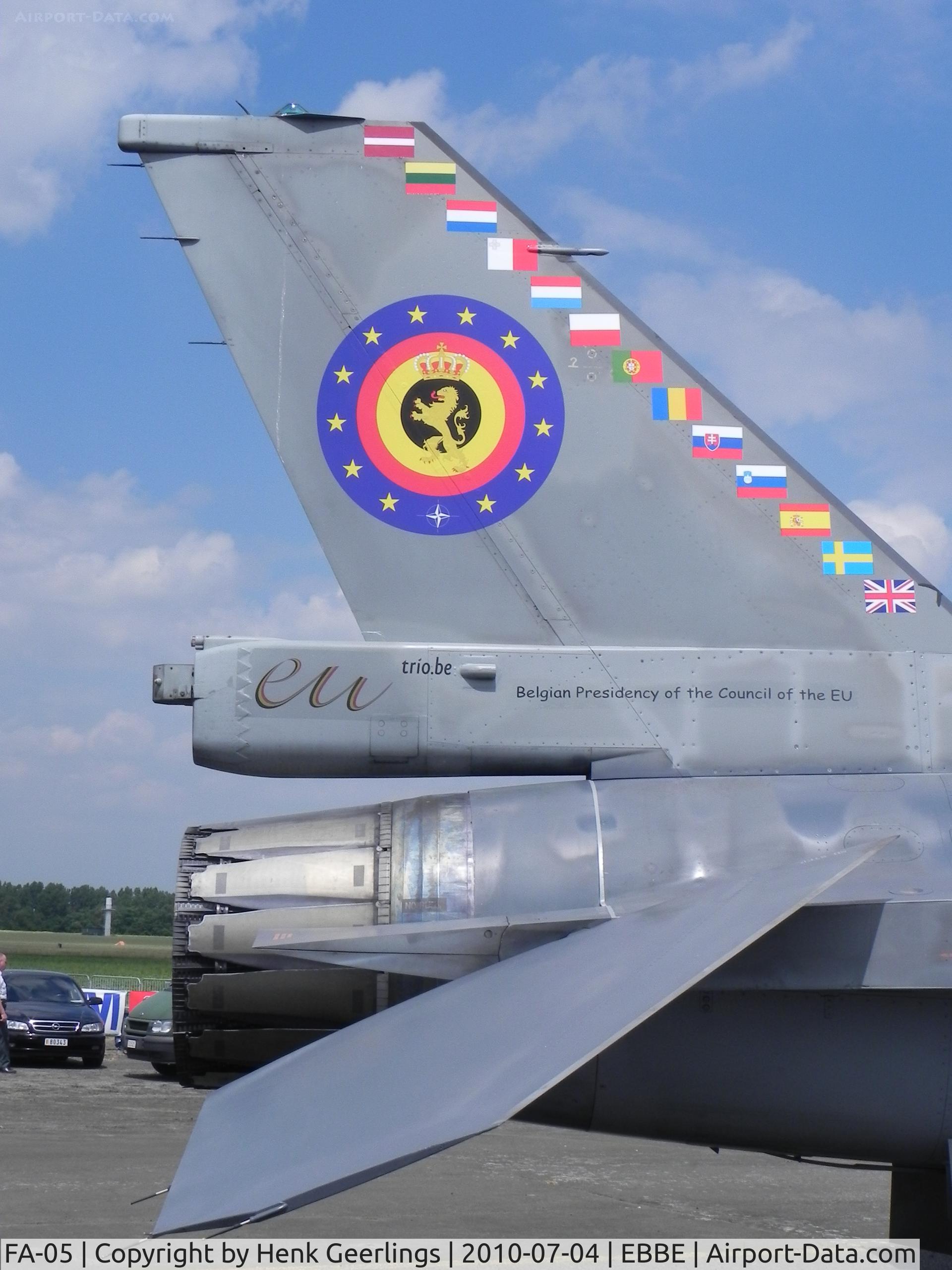 FA-05, SABCA F-16A Fighting Falcon C/N 6H-5, Beauvechain AFB - Belgium  Spcl cs EU trio.be  
