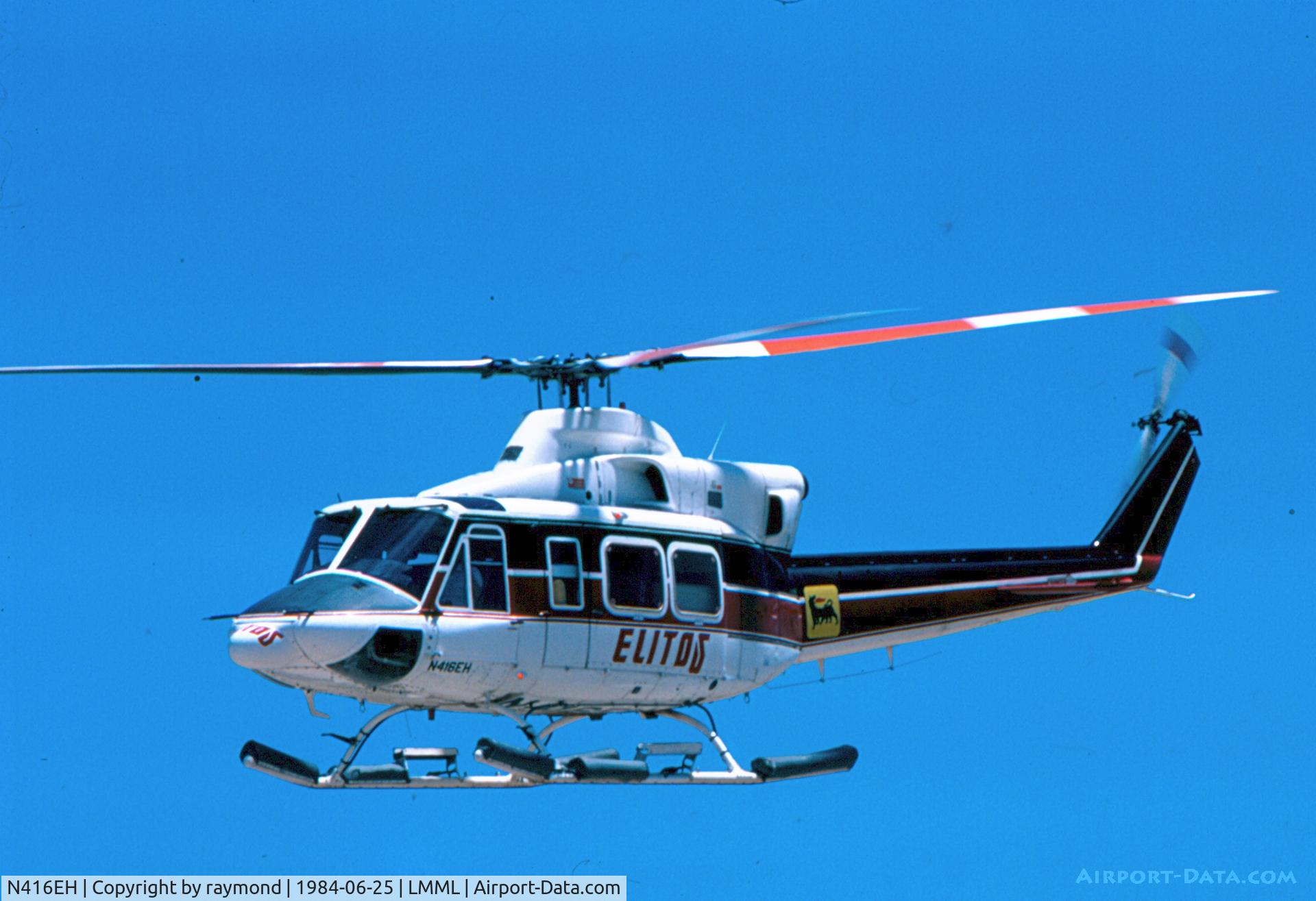 N416EH, 1981 Bell 412 C/N 33011, Bell412 helicopter over Hal-Far Malta.