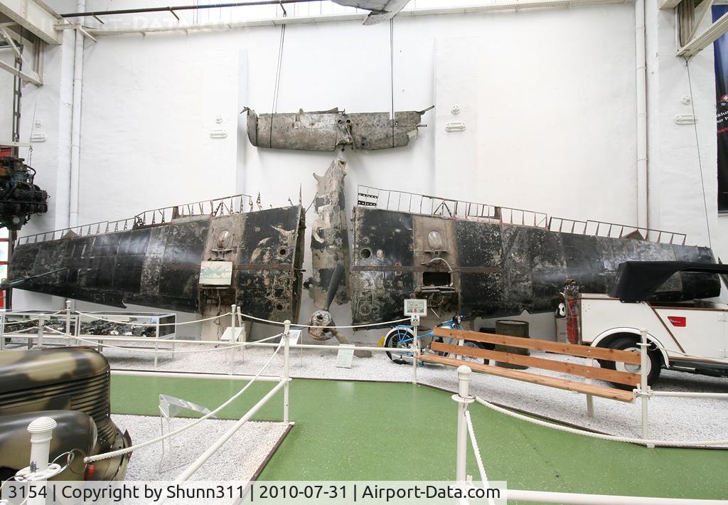 3154, Messerschmitt Bf-110D C/N Not found 3154, German Air Force wreck of a Bf.110D and coded as 'NO+DS' preserved inside Technik Speyer Museum...