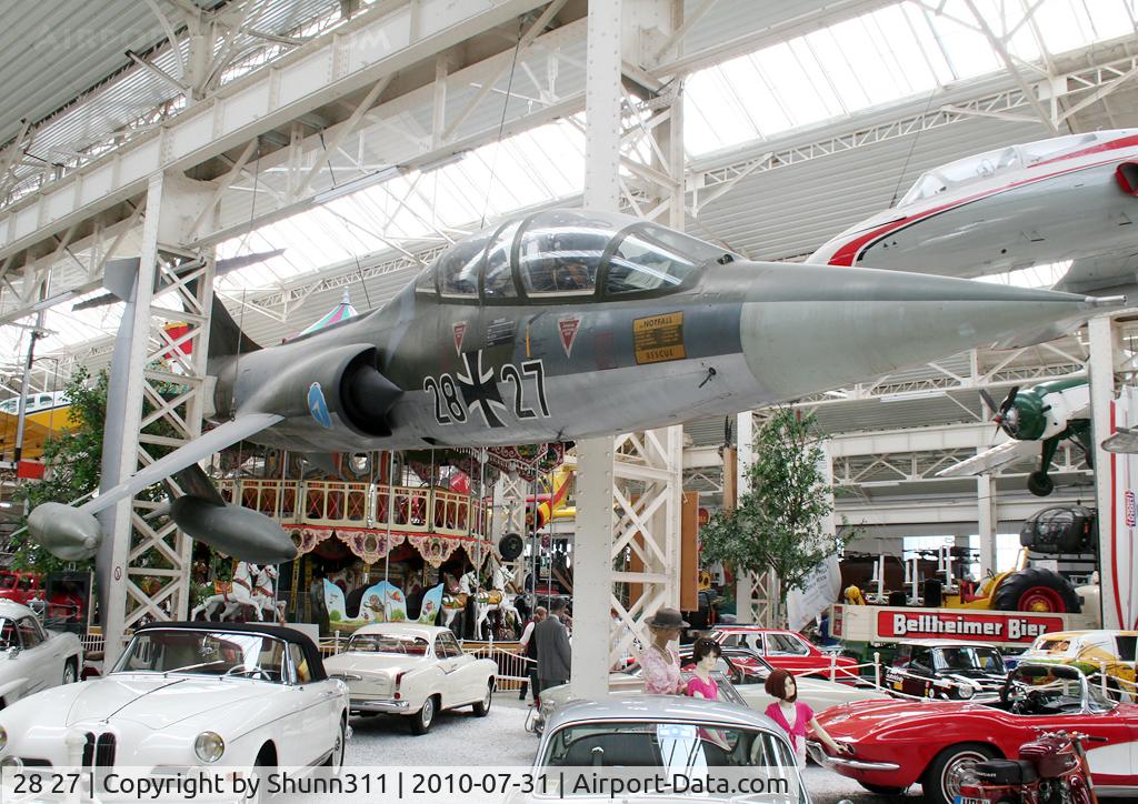 28 27, Lockheed TF-104G Starfighter C/N 583F-5957, Preserved inside Technik Speyer Museum...