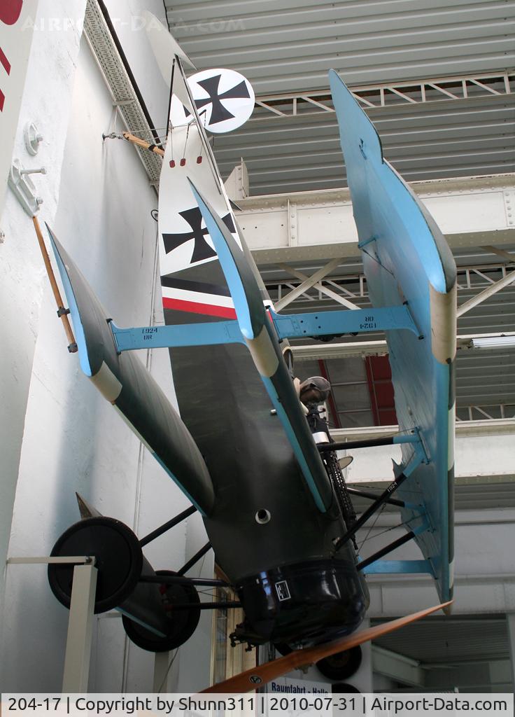 204-17, Fokker Dr.1 Triplane Replica C/N Not found 204/17, German Air Force Fokker Dr.I Replica preserved inside Technik Speyer Museum...