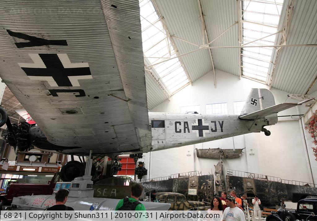 68 21, Junkers Ju-52/3mg4e C/N 6821, German Air Force Junker Ju.52/3mg4e preserved inside Technik Speyer Museum...