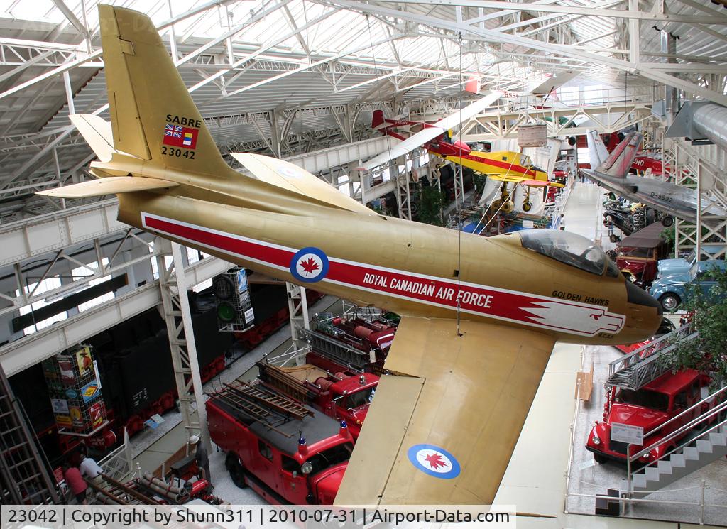 23042, Canadair CL-13B Sabre 6 C/N S6-1613, S/n 1613 - Ex. German Air Force CL-13B Sabre 6 as '01+04' preserved inside Technik Speyer Museum in Canadian c/s...