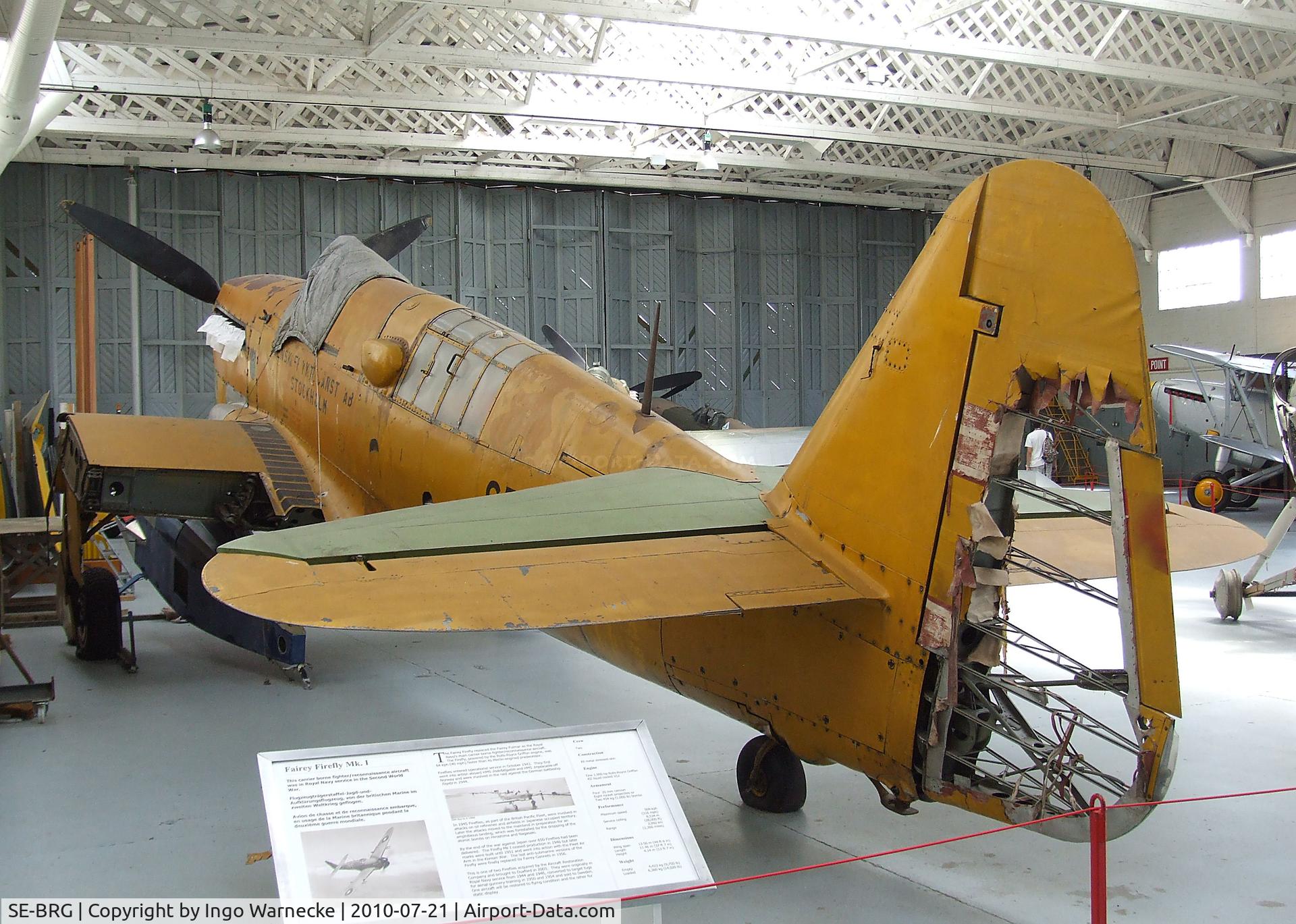 SE-BRG, 1944 Fairey Firefly TT.I C/N F.6071, Fairey Firefly TT1 awaiting restauration at the Imperial War Museum, Duxford
