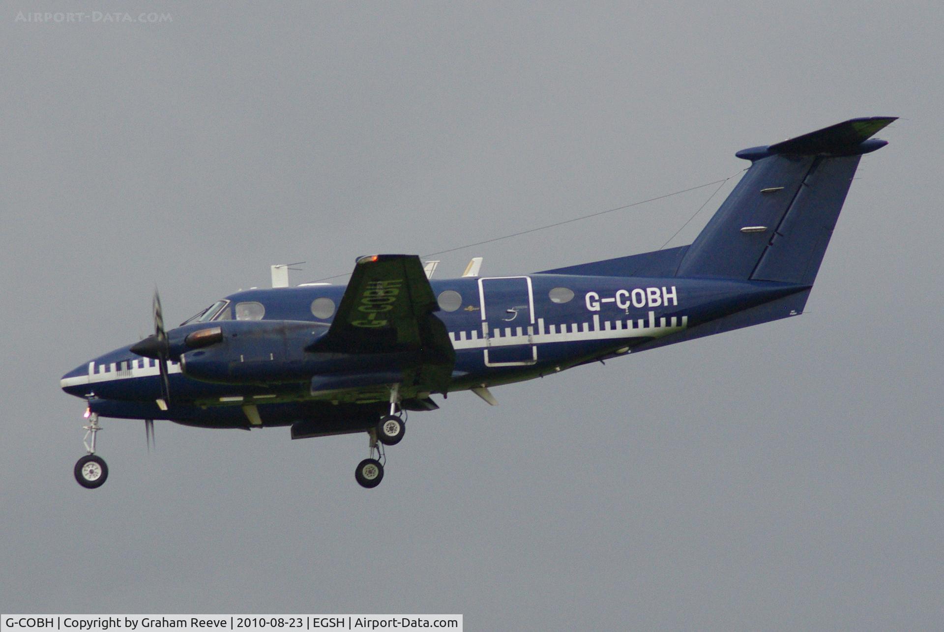 G-COBH, 1982 Beech 200 Super King Air C/N BB-944, Landing at Norwich.
